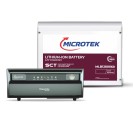 Microtek Heavy Duty vTURBO NEW 1550 1250VA/1000W Pure Sine Wave Inverter (12V) + 12.8V 100Ah LiFePO4 Deep Cycle Battery Combo